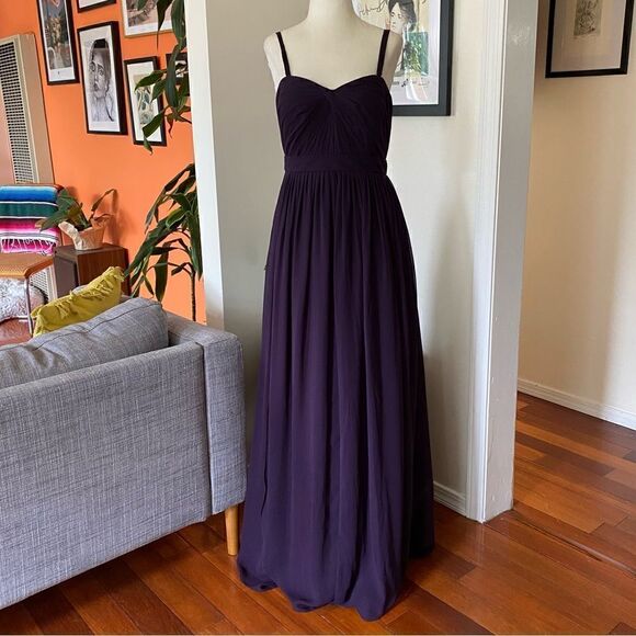 Jenny Yoo Collection Purple Chiffon Gown Size 8 - Picture 2 of 13
